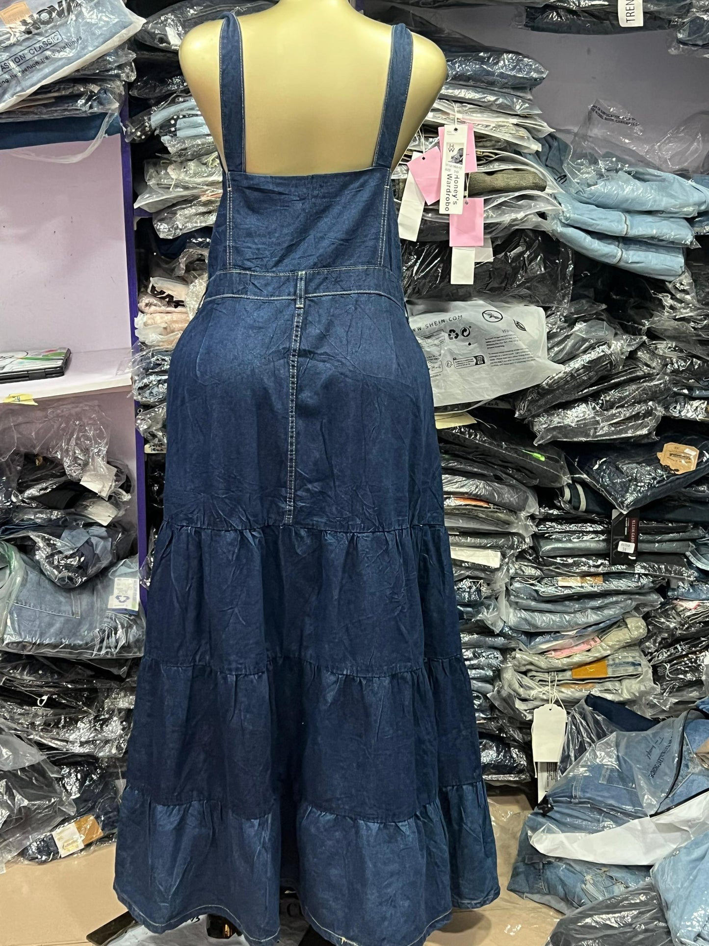 Denim maxi gown