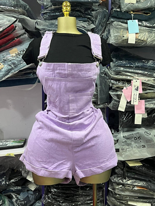 Short purple Dungarees