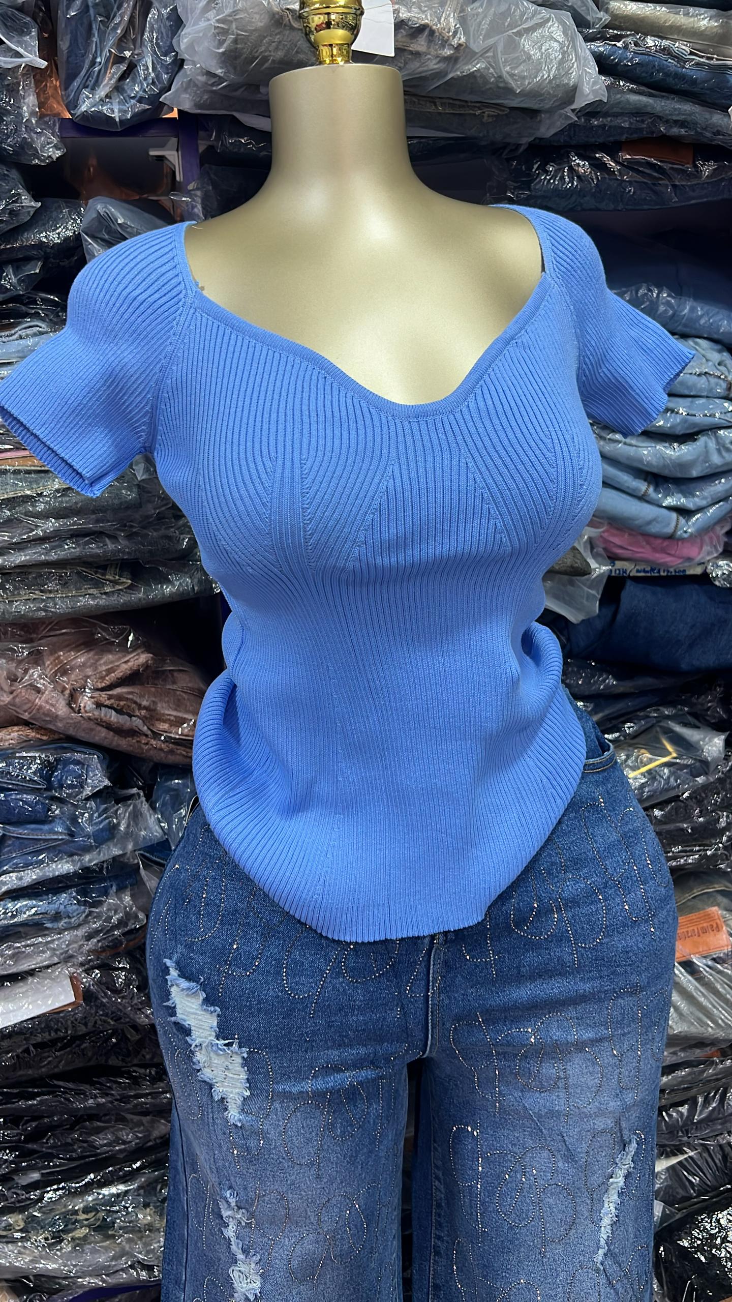 Thick v-neck top TP014 size 6-14