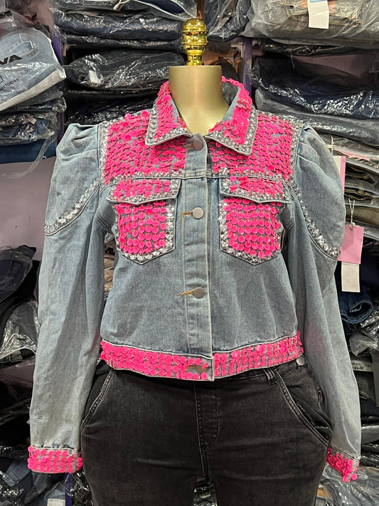 Cropped jacket with design
