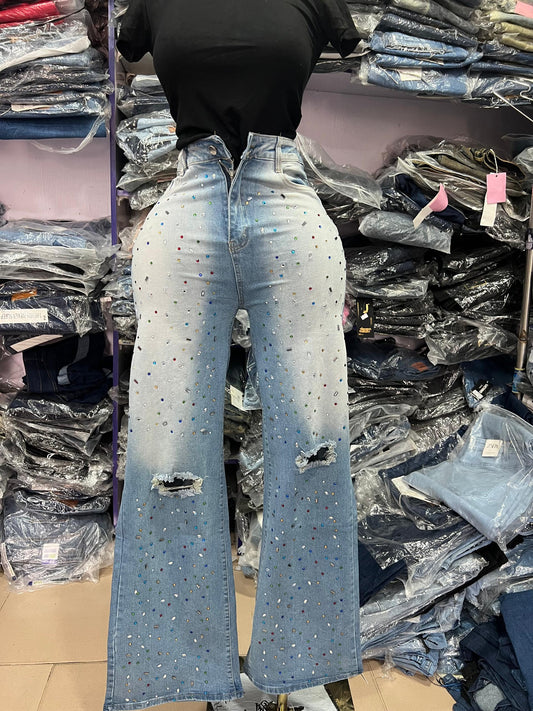 Fashion nova stone ripped jean 1266#